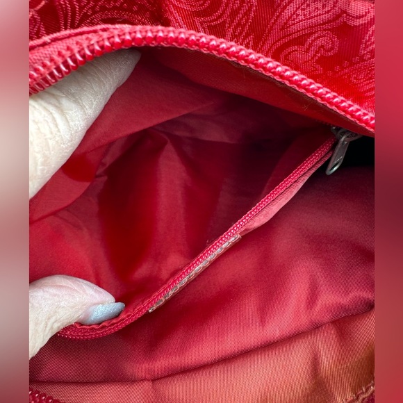 ETRO-Authentic- Red canvas Shoulder Tote - Picture 11 of 15